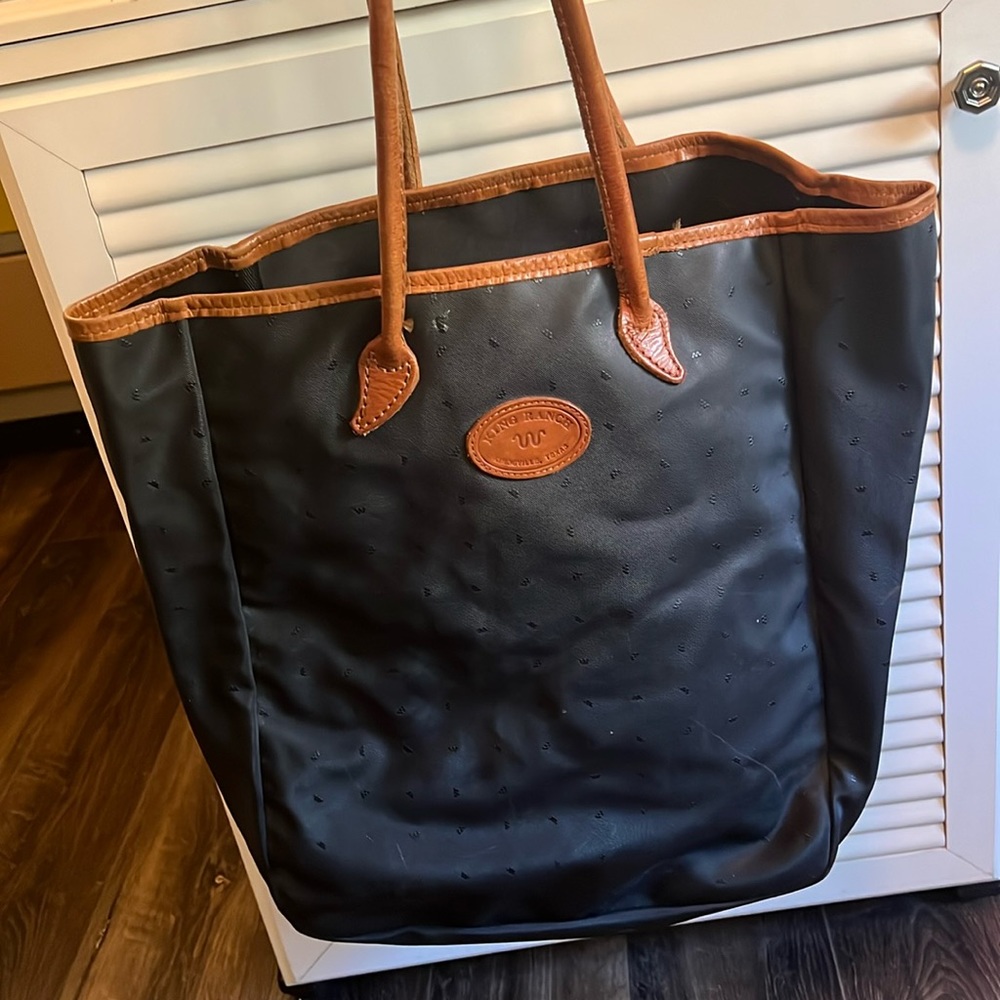 EUC King Ranch canvas and leather tote